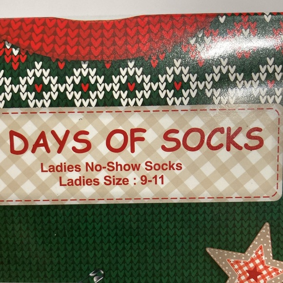 Christmas 12 Days of Ugly Sweater Socks Gift Box 12 Pairs No Show Socks 9-11 - Picture 8 of 10
